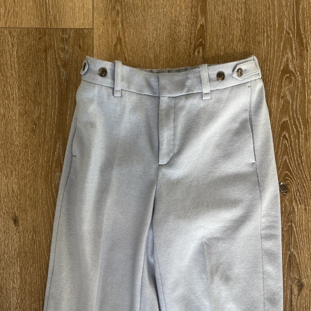 Banana Republic Women Sz 4 Wool Blend Wide Leg Trouser Pant Light Blue Stretch - Picture 2 of 13